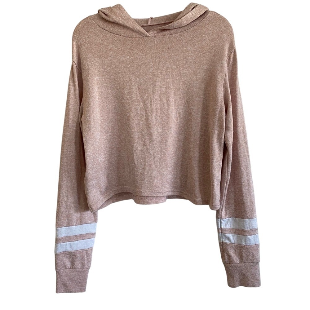 Flirtitude Active Top Pink and white cropped hoodie XS